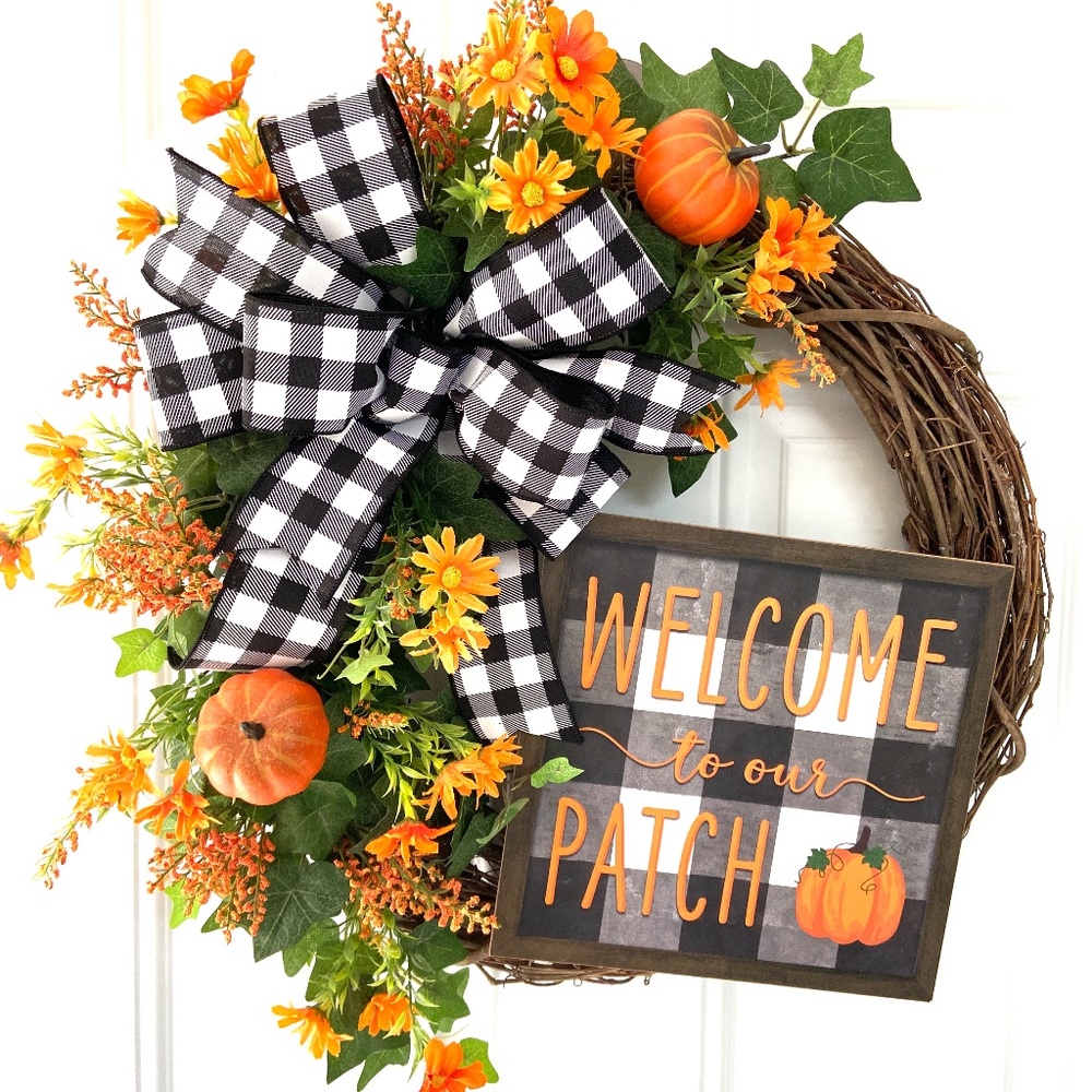 Fall Grapevine Floral Wreath For Front Door